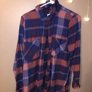 Flannel button up dress
